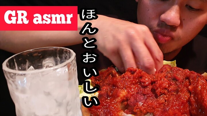 asmr,mukbang ayam sambel setan super pedas//asmr, super spicy chicken mukbang with devil's sauce