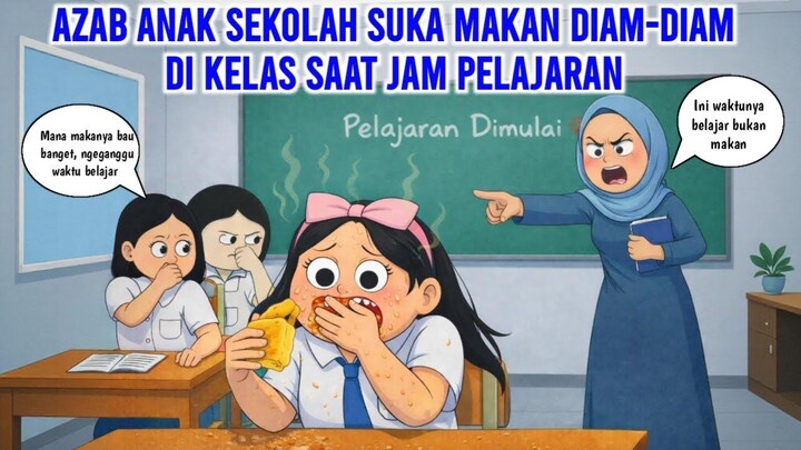 AZAB ANAK SEKOLAH SUKA MAKAN DIAM-DIAM DI KELAS SAAT JAM PELAJARAN  ANIMASI AZAB