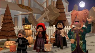 Taking My Kids TRICK OR TREATING! *RUDE NEIGHBOURS...HAUNTED TOWN?* W/VOICE Roblox Bloxburg Roleplay