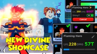 THE BEST DIVINE "FLAMING HERO" SHOWCASE IN ANIME FIGHTER SIMULATOR!