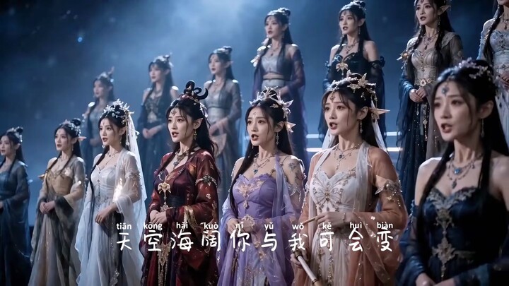 video ai tây du 紫霞孙悟空合唱《海阔天空》_五百年后终于把心里话唱出来了--(1080P_HD)