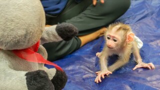 Super Strong Boy!! Tiny adorable Luca is so happy playing with Mom when visiting outside