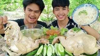 กินข้าวมันไก่คนละตัว นํ้าซุปหอมนํ้าจิ้มเด็ด แซ่บจริงๆ