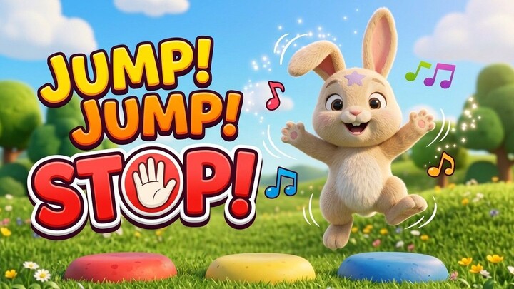 Jump, Jump, STOP! 🐰 Freeze Dance Song for Toddlers | Kids Action Song