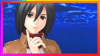 MMD SNK " Mikasa Kisses Goodnight " Attack on Titan VR