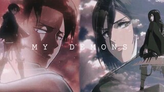 [MAD|Attack on Titan]Heroic Moments of Levi and Mikasa