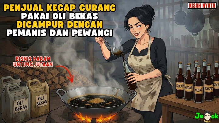 AZAB PENJUAL KECAP CURANG PAKAI OLI BEKAS DICAMPUR DENGAN PEMANIS DAN PEWANGI
