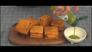 làm bánh mì kẹp tôm siêu giòn #food