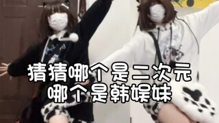 今天上难度了，猜猜哪个是二次元哪个是韩娱妹