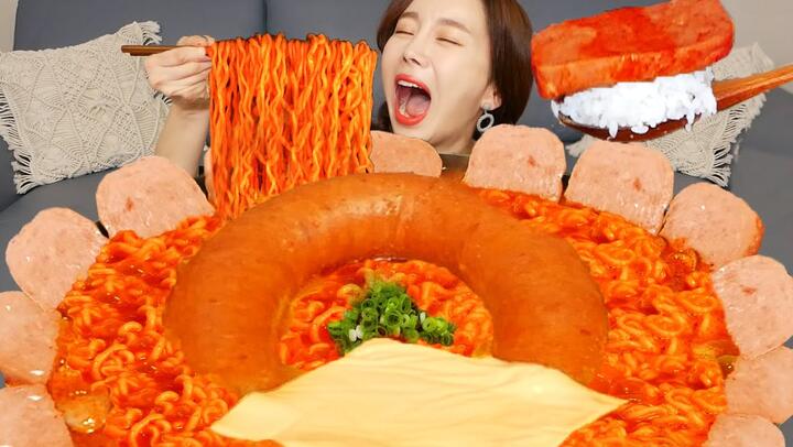 [Mukbang ASMR] 햄폭발🔥 보글보글 킬바사 부대찌개 해물파전 Kielbasa budaeJjigae Korean Seafood Pancake Recipe Ssoyoung