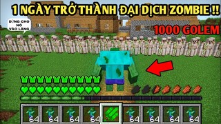 Thử Thách 1 Ngày Biến Thành | ĐẠI DỊCH ZOMBIE TẤN CÔNG LÀNG | Trong Minecraft Pe..!!