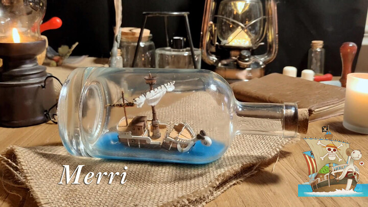 Making the "Going Merry" boat (One Piece) in a glass bottle