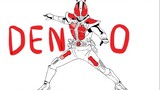 [Hand drawing] Kamen Rider Den-O's transformation animation (208 frames in total)