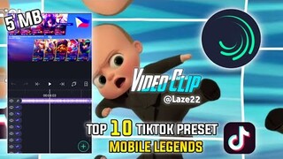 10 ALIGHT MOTION PRESET TIKTOK TREND FOR MOBILE LEGENDS | FREE TO USE & NO COPYRIGHT