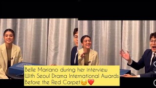 Belle Mariano during her interview with Seoul Drama International Awards before the red carpet😱❤️