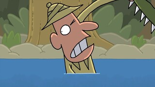 "Cartoon Box Series" A small animation with an unpredictable ending - Crocodile in danger in the pon