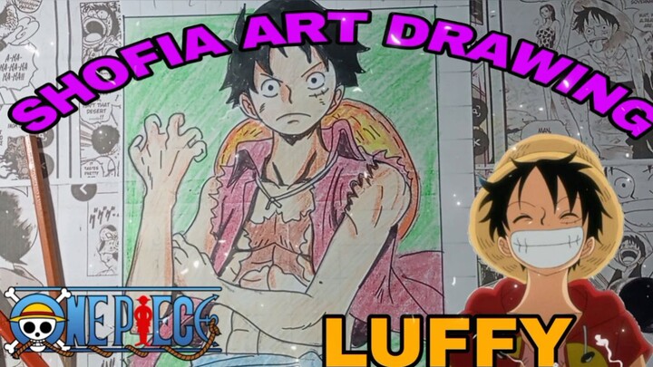 drawing luffy dari anime one piece