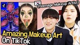 Korean teenagers REACT TO 'Really Amazing Makeup Art On TikTok'