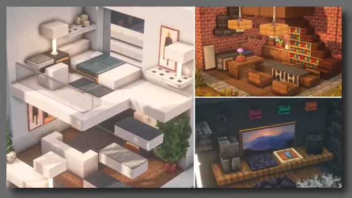 Minecraft: 3 Interior Design Ideas!