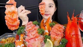 [ONHWA] Sashimi lobster🦞 Suara mengunyah! *Lobster mentah