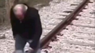 Shocking video of man being hit by train!