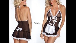 [ PRODUK TERBARU ] COSPLAY KOSTUM PELAYAN SEXY LINGERIE SEKSI FRENCH MAID HITAM CL39