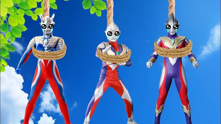 Ultraman Zero diikat ke pohon