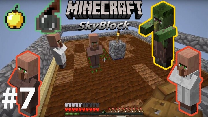 Minecraft Skyblock #7 Get villagers Skyblock - Timelapse
