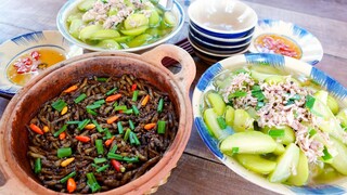 Mộc Mạc Bữa Cơm Canh Dưa Nụ Cùng Ơ Cá Bống Trứng Kho Tiêu | MTQH