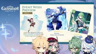 CONFIRMED!! First Phase Of Version 4.2 FURINA Banner And 4 Stars Character Rerun | Genshin Impact
