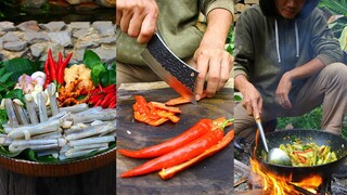 Cooking Bamboo Snail Curry Recipe Eating So Delicious - Fried Bamboo Snail with Spicy Chili