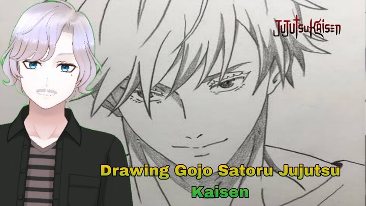 AKU DRAWING GOJO SATORU DENGAN SIMPLE