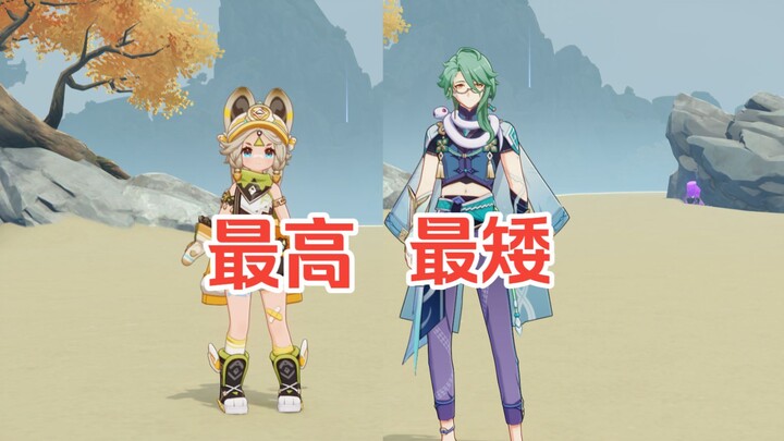 I’ve been looking into the tallest and shortest characters for each body type.
