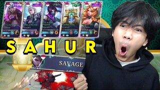 META SAHUR BERSAMA SQUAD MAR MEMBAWA BERKAH SAVAGE - Mobile legends