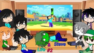 Monster School react to Alex & Steve Life #2