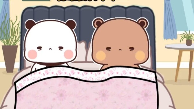 The two little bears at home on the weekend