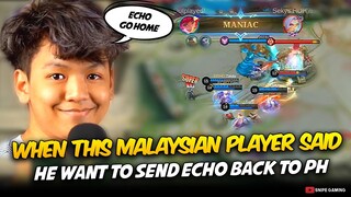 WHEN THIS MALAYSIAN PLAYER SAID HE WANTS TO SEND ECHO BACK TO PH, THIS HAPPENED . . .😮