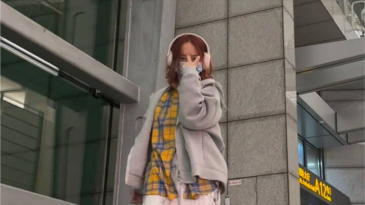 The flight was delayed, so I did an Alpha dance right under the security guard's nose (sweating