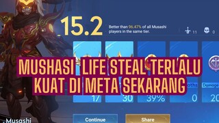 MUSHASI LIFE STEAL TERLALU KUAT DI META SEKARANG MVP LAGI 🔥 HONOR OF KINGS