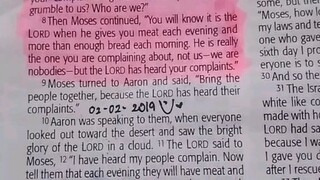 Daily Verse.                  Exodus 16:6-9
