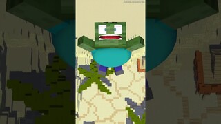 Help Herobrine to Escape From the Stomach - minecraft animation #herobrine #minecraft #shorts