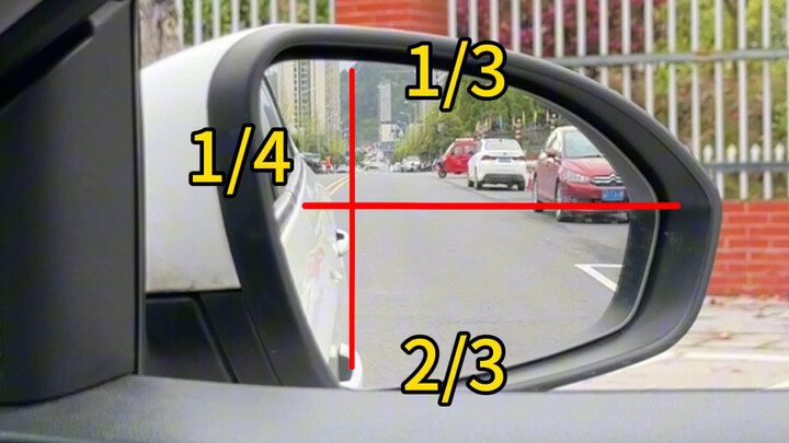 Sesuaikan sudut spion dengan benar, bisa dilihat dari posisi gagang pintu. Para pemula, jangan asal-