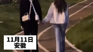 情侣散步时 男友突然嘴欠女友气得直接一脚将男友踹倒网友:根本踹不动 甚至可能把自己踹倒