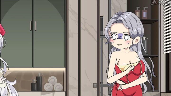 The man took a shower without closing the door, and the school beauty secretly followed him in