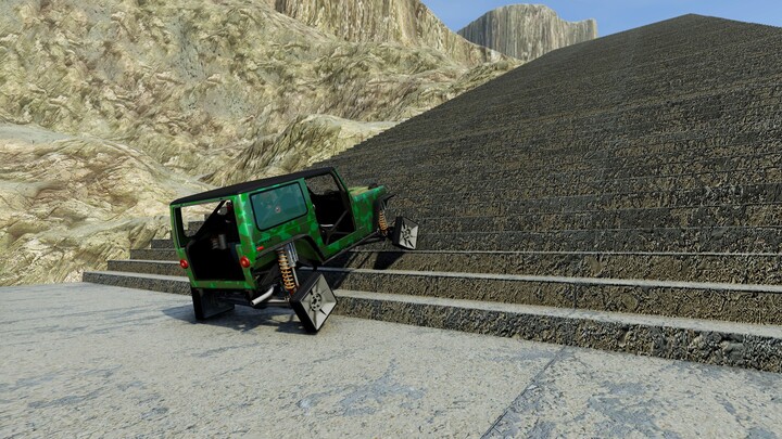 Just a simple staircase—what car can make it up?