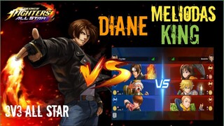 KYO Vs. MELIODAS , DIANE , KING 🥶🔥 HARD FIGHT !!    | KOF ALLSTAR Vs. TEKKEN 7 |