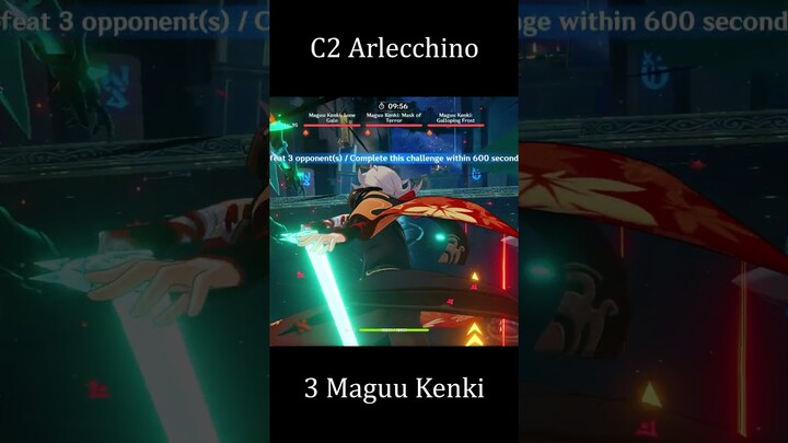 C2 Arlecchino vs triple maguu kenki #phonk #genshinimpact #fontaine #neuvillette #kazuha #arlecchino