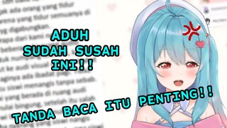 [ Vtuber sub indo ] Evelyn pusing ngebaca tulisan belibet !!