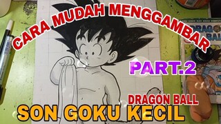 cara mudah menggambar anime dragon ball Goku kecil part.2