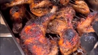 A complete roasted chicken set with amazing color, aroma, and taste—watching the smooth, fluid prepa